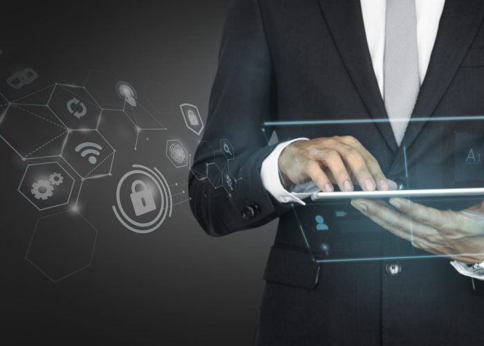 Businessman using a digital tablet